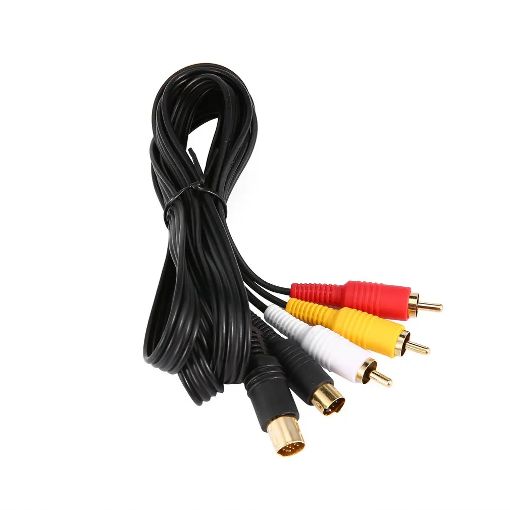 1.8M Gold-plated SEGAS SAV RCA Video Audio Composite Cable For SEGAS Saturn S-Video AV Cable