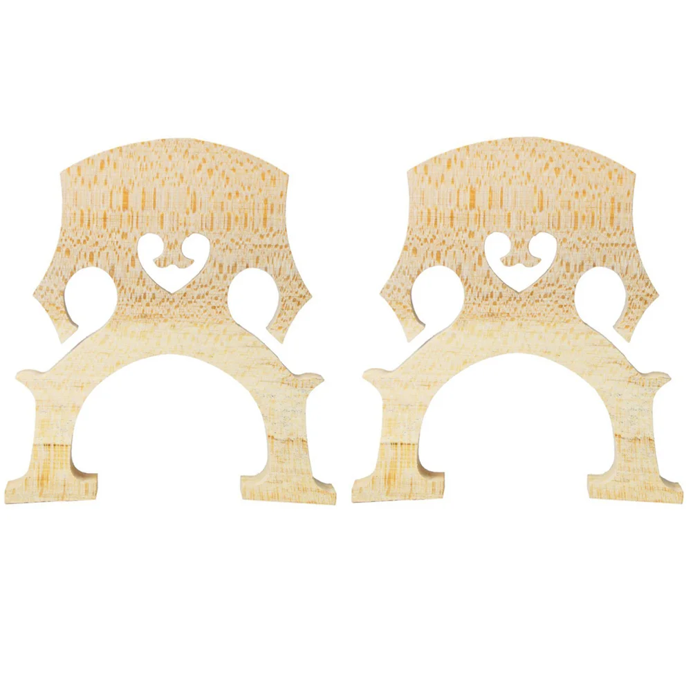 

2pcs Exquisite Cello Bridge 4/4 Quality Maple Wood Fitted Bridge Professional Cello Accessories (Beige)