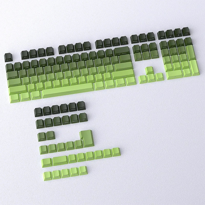 Matcha gradient side engraved luminous 140 key mechanical keycap PBT dual color injection molding factory height
