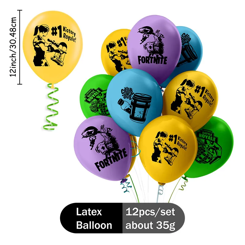 Fortnight Themed Anime Latex Balloon Set Game for Cartoon Characters Birthday Party Supplies Decoration Gifts Arrangements  Set view 6