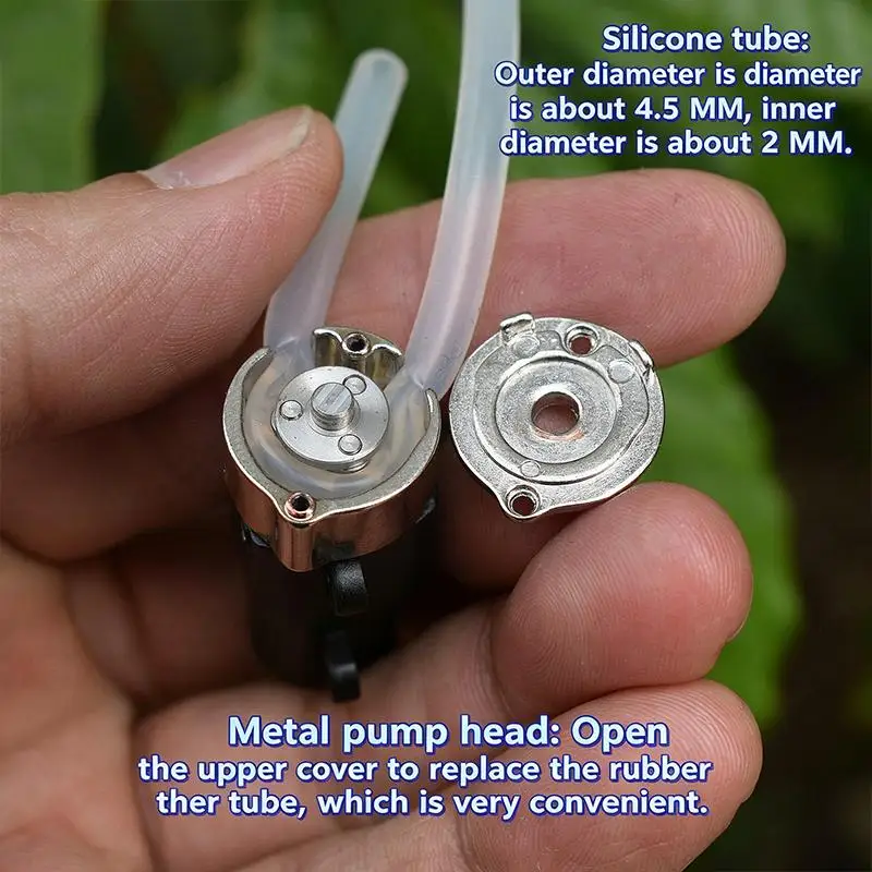 1PC DC 3V 3.7V Micro Peristaltic Pump Squeezing Dosing Pump Mini N20 Full Metal Gear Metering Pump Lab Analytic DripFlow Control