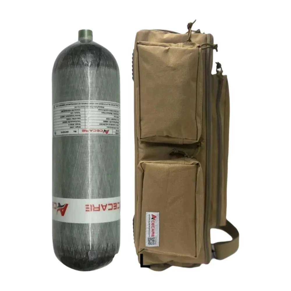 

ACECARE 4500Psi 300Bar 6.8L Цилиндр из углеродного волокна с рюкзаком-сумкой Воздушный бак высокого давления Цилиндр HPA для подводного плавания M18 * 1,5