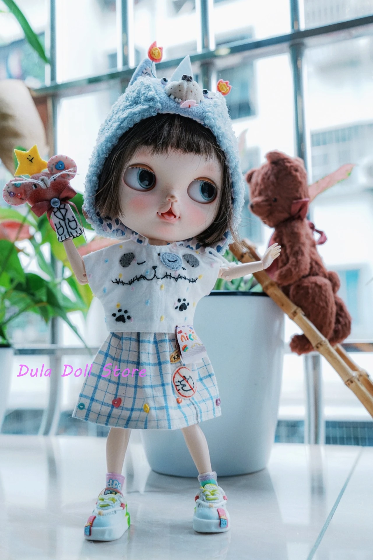 Dula Doll Clothes for Blythe Handmade Ghost Dog dress ob24 ob22 Azone Licca 1/6 Bjd DollAccessories