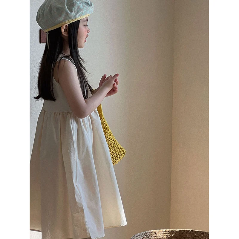 2026 New Summer Kids Princess Dresses Sleeveless Cotton Splicing 2-8Yrs Baby Girl Party Dress Children Clothes