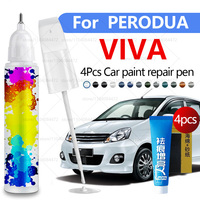 Car Paint Repair Pen For PERODUA VIVA Paint Scratch Repair Accessories 4PCS Purple P14 Silver S2 White WO9 Blue B71 Orange R53