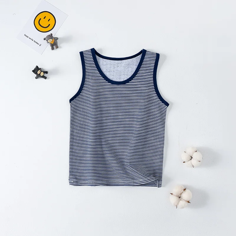 Boys' Girl's Four Season Cartoon Printed Casual Round Neck Vest, Children's Versatile Sleeveless T-shirt Comfortable Sports Top