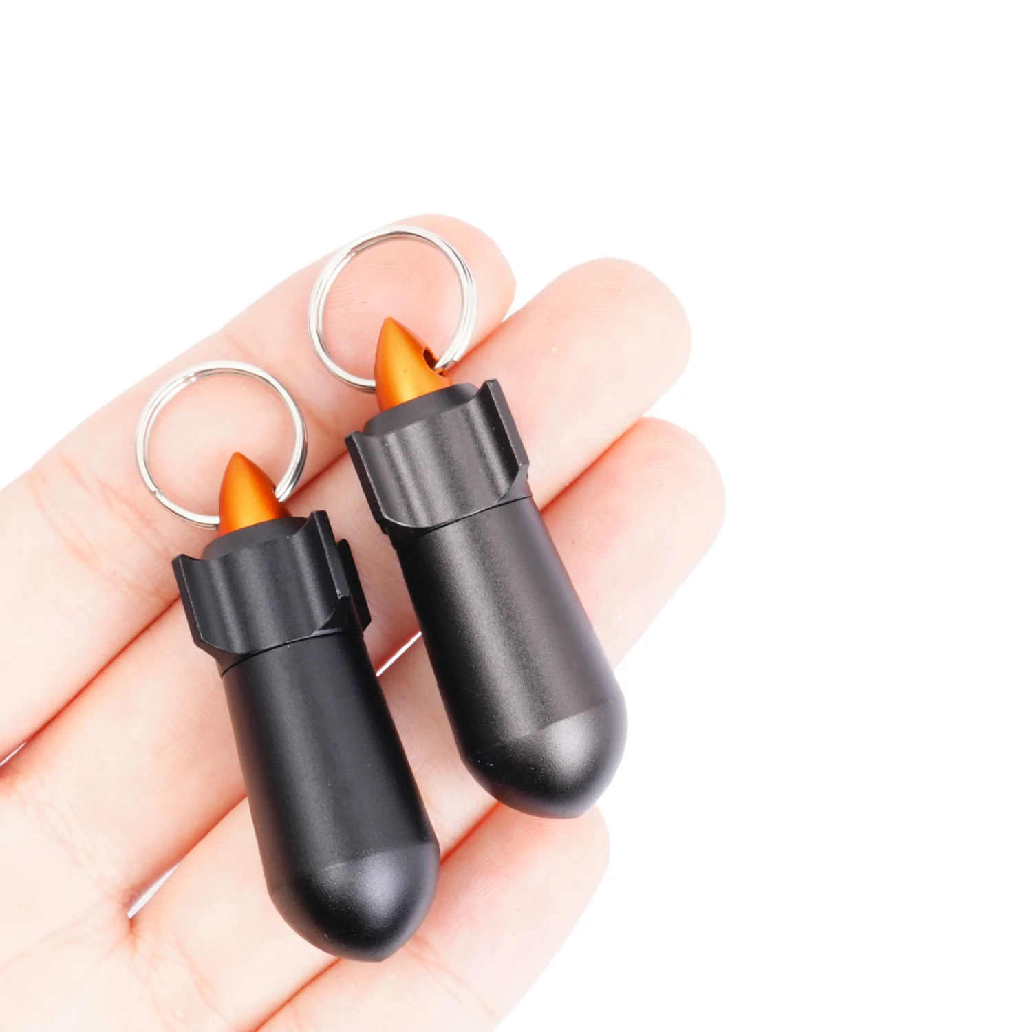 

2pcs Aluminum Alloy Small Sealed Bottle Medicine Storage Bottle Outdoor EDC Black And Grey