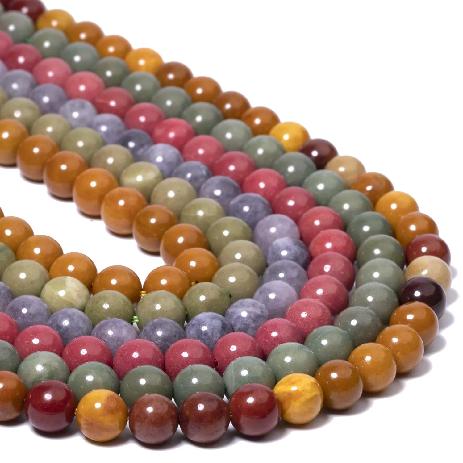 6/8/10mm Avocado Alxa Mookaite Jasper Mocha Stone Beads Colorful Round Loose Beads for Handmade DIY Necklace Bracelet Pendant