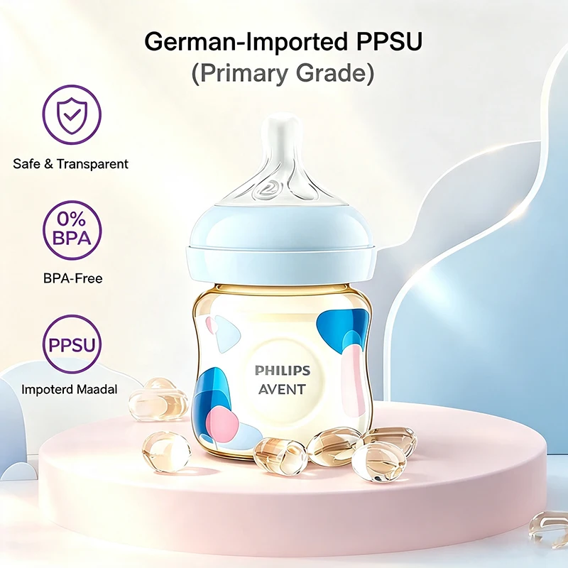 Avent SCY94 PPSU Baby Bottle Anti Colic BPA Free Feeding Nipple High Heat Resistant Wide Neck Slow Flow Bottle Newborn Bottle