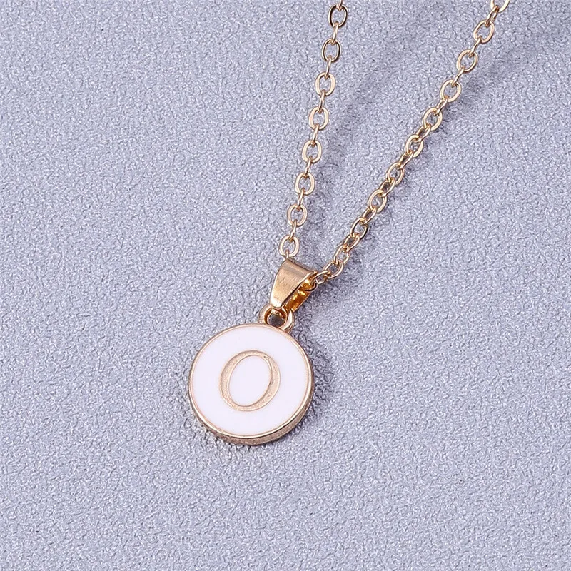 Aihua Minimalistische Initiale Emaille Weiß Schwarz A-Z Buchstaben Halskette für Frauen Alphabet Anhänger Schmuck Geburtstag Geschenke Großhandel – Detail 25
