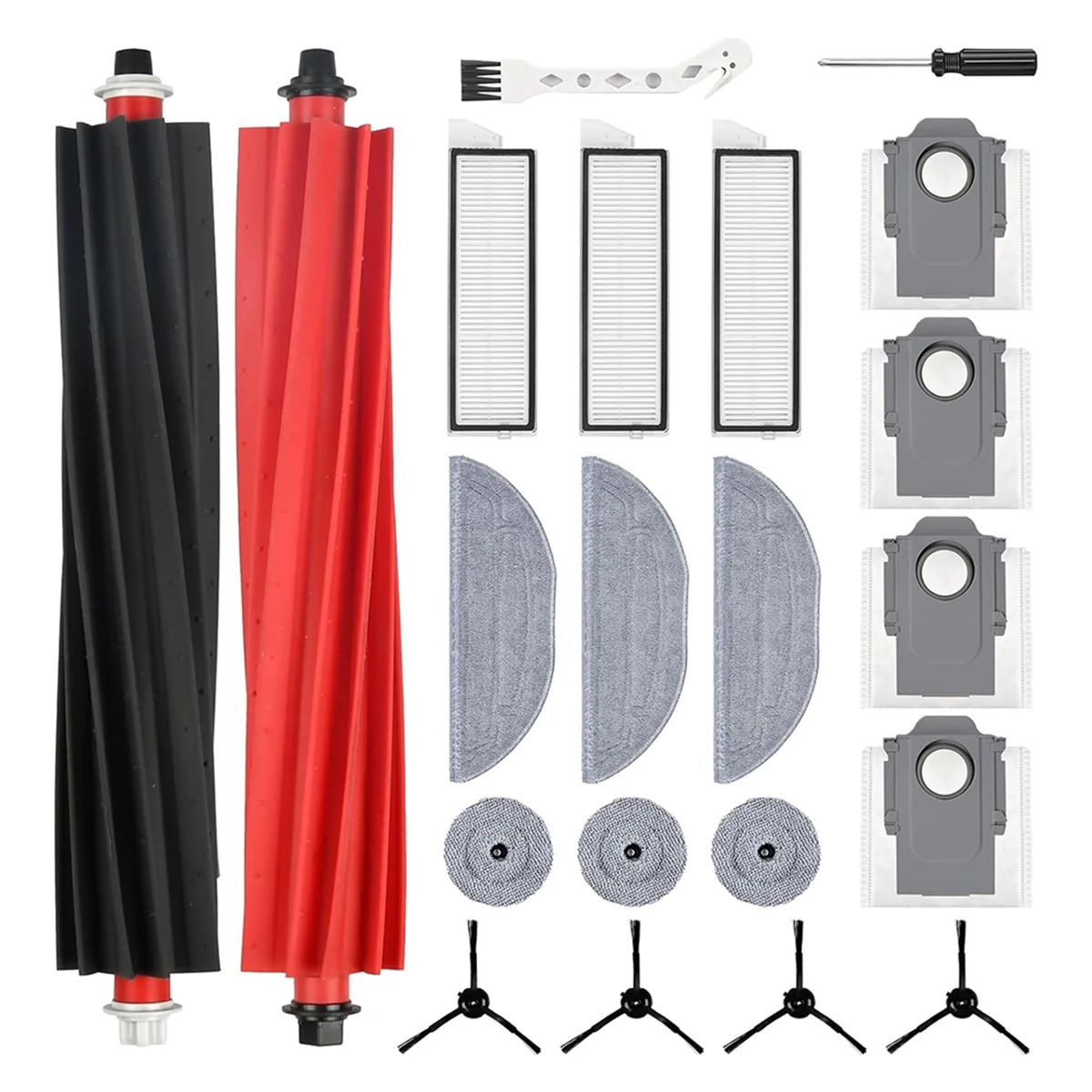 مجموعة الملحقات لـ S8 MaxV Ultra جهاز آلي لتنظيف الأتربة الأسطوانة الجانبية فرشاة تصفية ممسحة القماش كيس لجميع الغبار