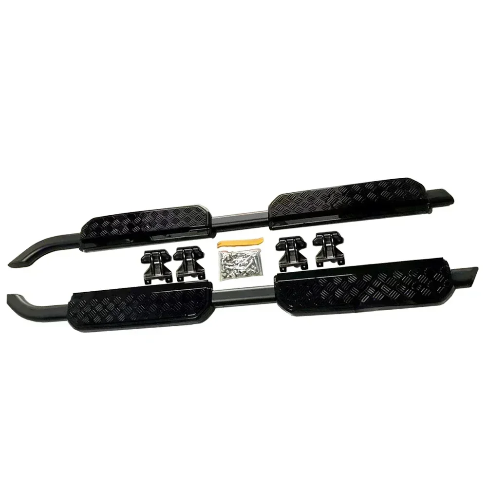 Glossy black Running Boards Side Step Nerf Bars Fits For Defender 110 130 2022-2024