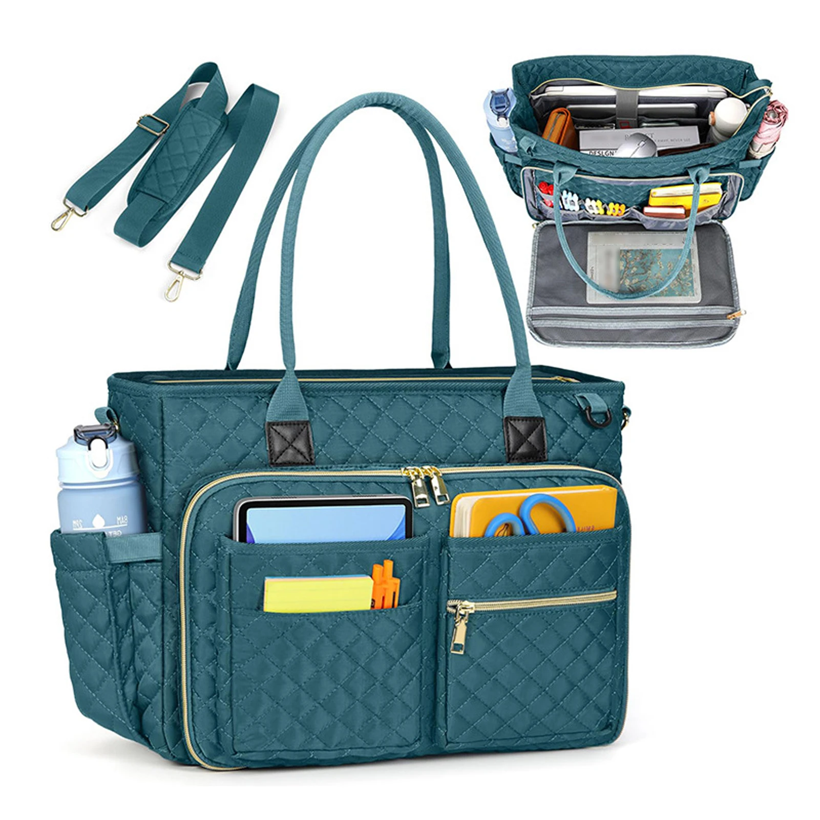 

Large Capacity Book Storage Bag with Handle Dustproof Book Cover Learning Supplies Bag Bible Bag Polyester Fiber Case