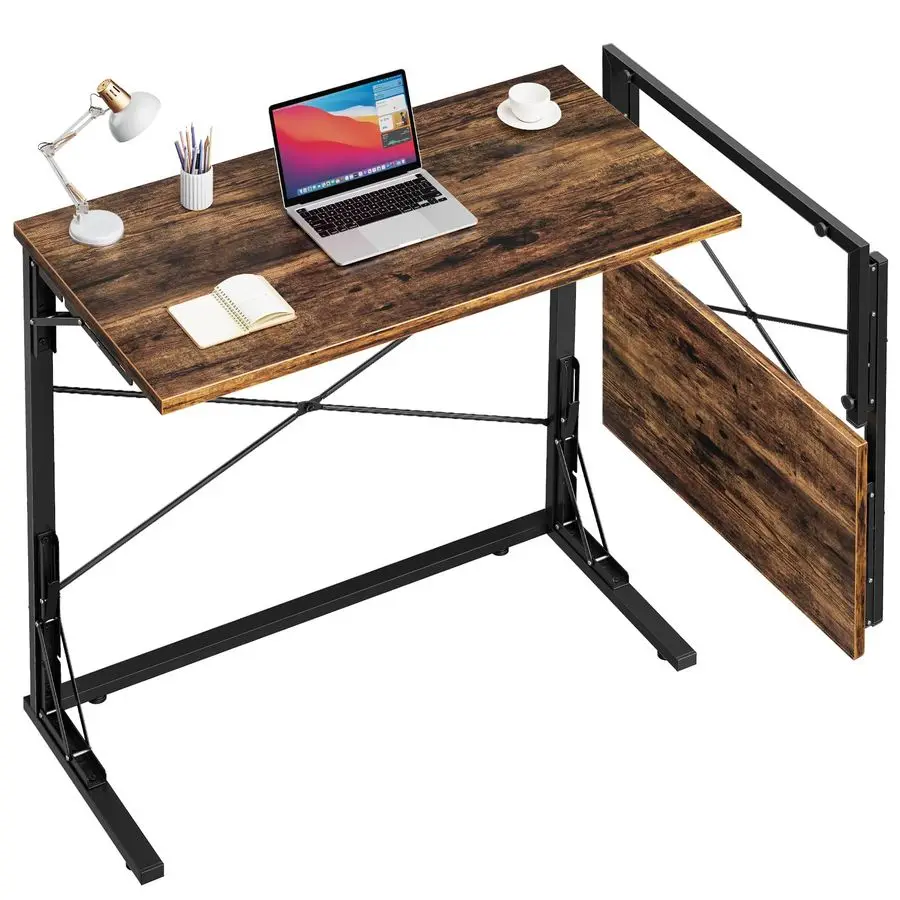 

31.5 Folding Desk, Foldable TV Tray Table for Eating on Couch, Extra Large TV Dinner Trays, Portable Fold Computer Writing Desk