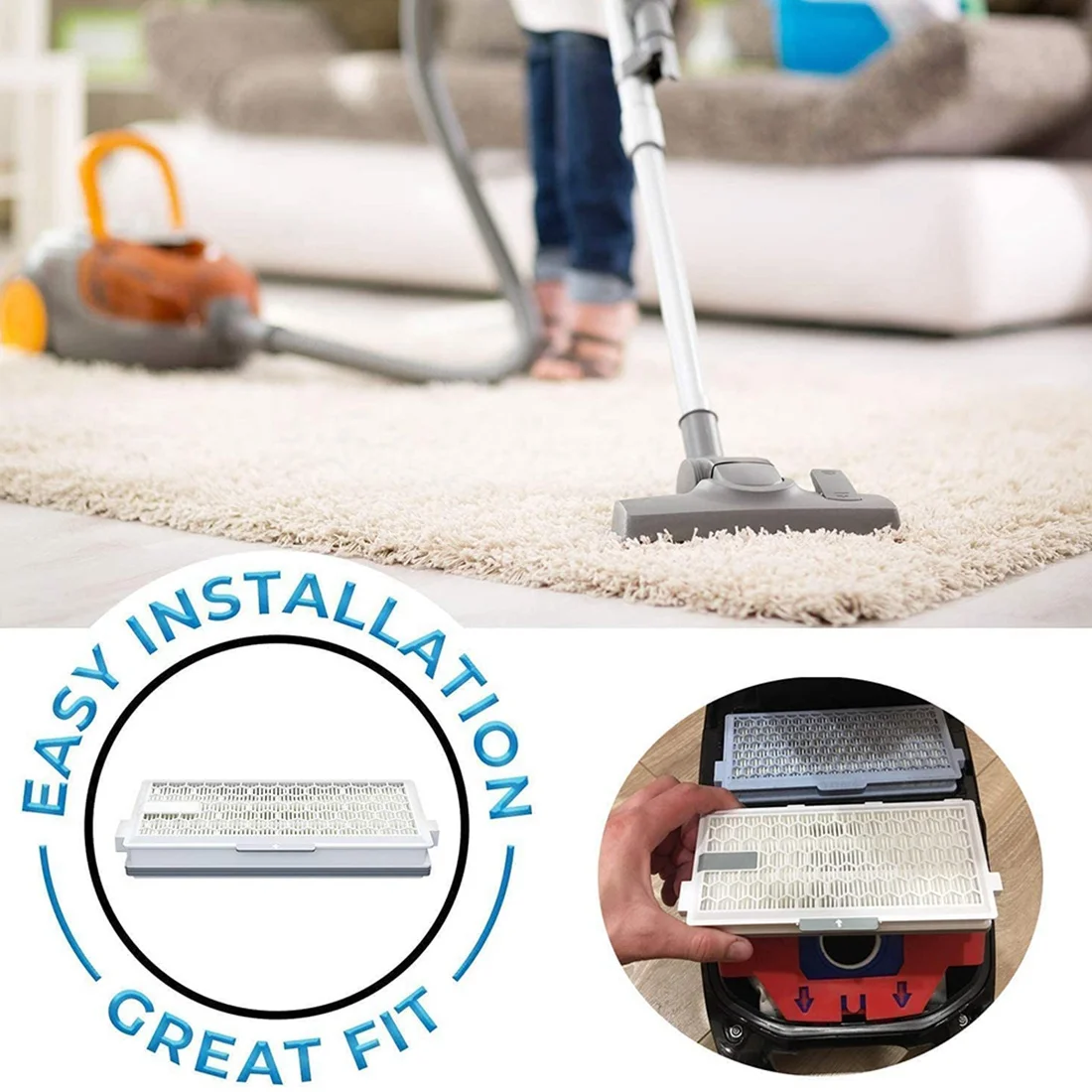 فلتر HEPA Airclean متوافق مع سلسلة مكنسة السيارة ، كامل C3 ، C2 ، C1 ، S8000 ، S6000 ، S5000 ، S4 ، S5 ، إلخ.