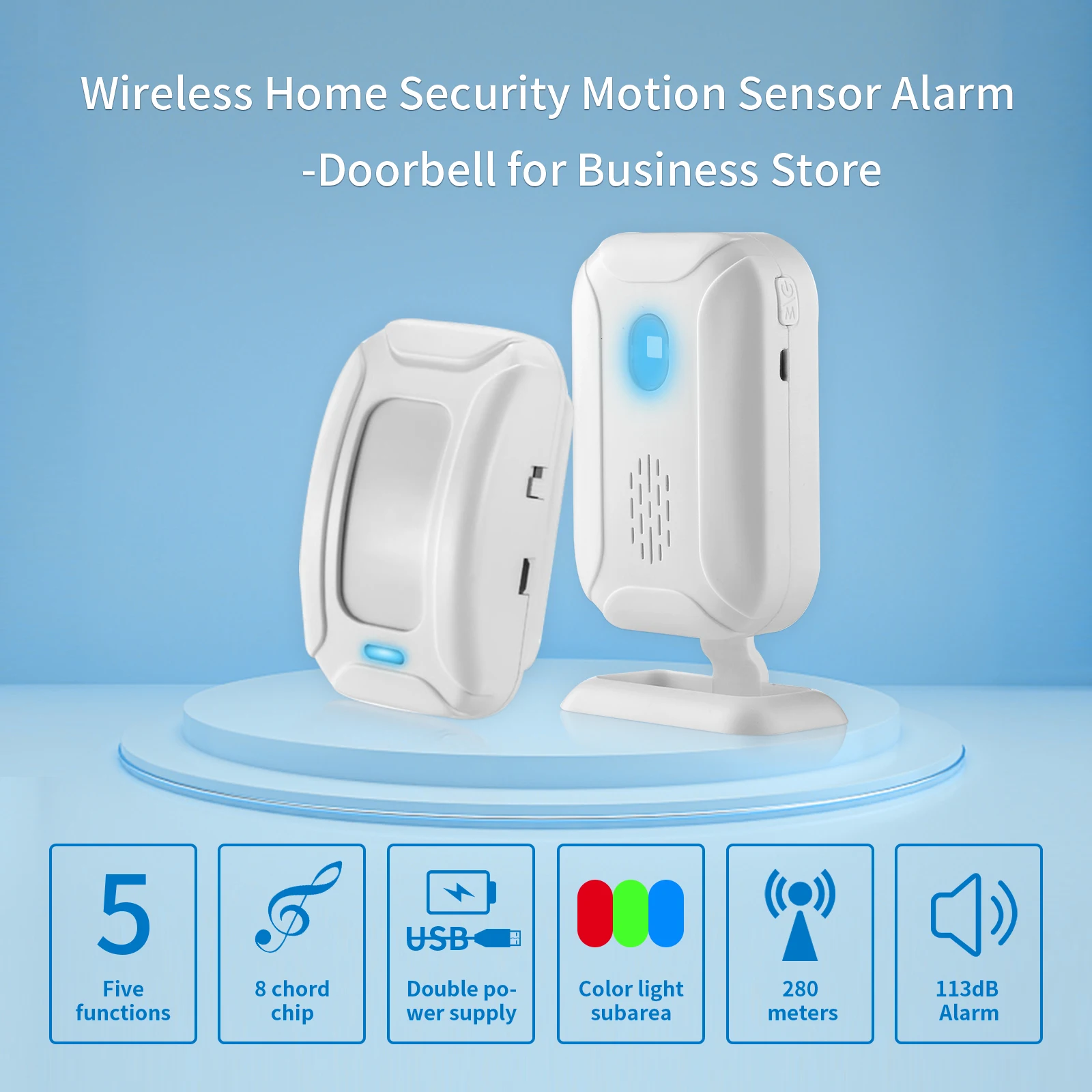 Wireless Motion Sensor Doorbell Home Security Motion Sensor Entry Doorbell Welcome Shop Doorbell With Infrared Detection Alarms