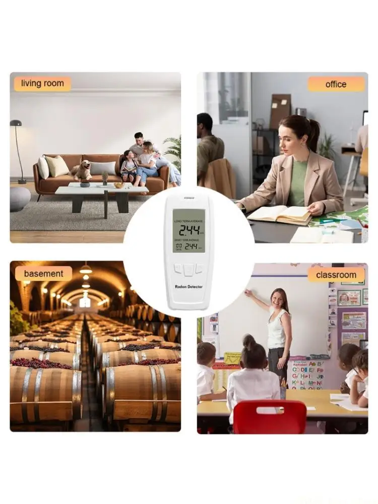 A2BE ABS Radon Detections Device With Realtime Alarm Easy To Read Display