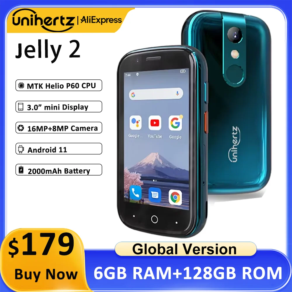 Unihertz Jelly 2 ミニスマートフォン 6 ギガバイト 128 ギガバイト
