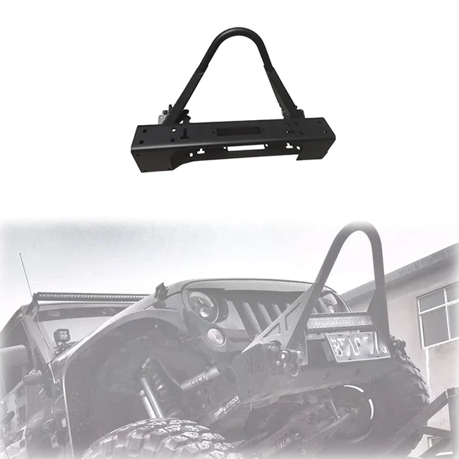 

4x4 Steel Front Bumper Upgrade for JK 2007-2017 High Quality Easy Installation New Condition Car Offroad