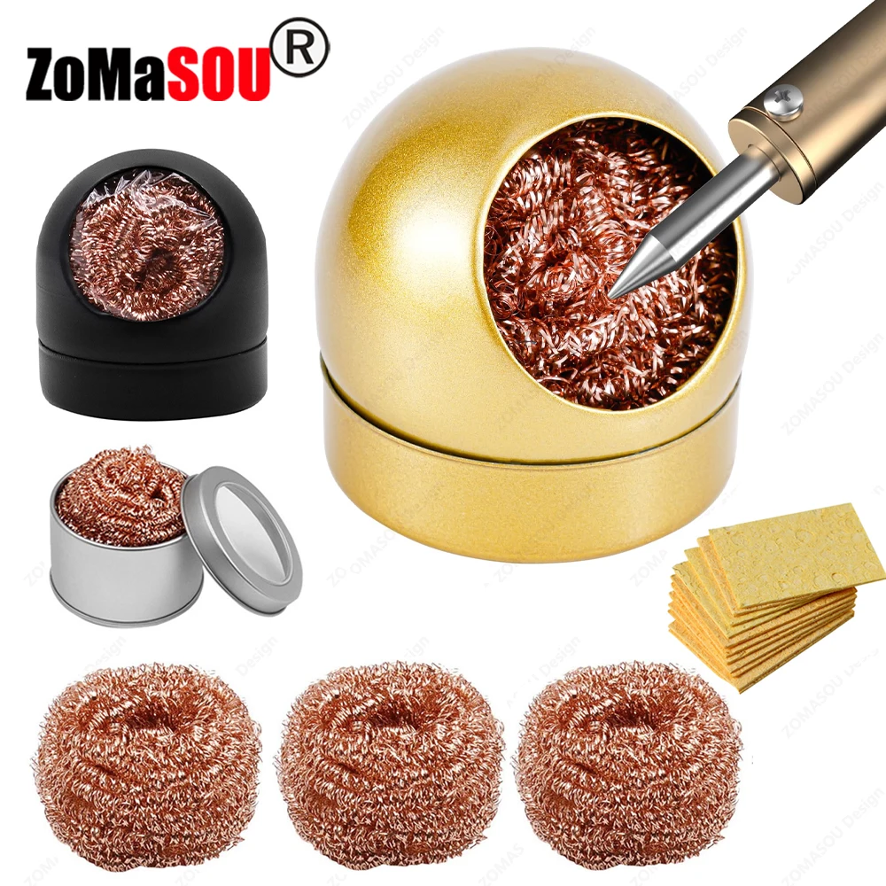 Soldering Iron Tip Cleaner Desoldering Cleaning Ball Tin Remover Soldering Iron Mesh Filter Welding Metal Wire Stand Steel Ball