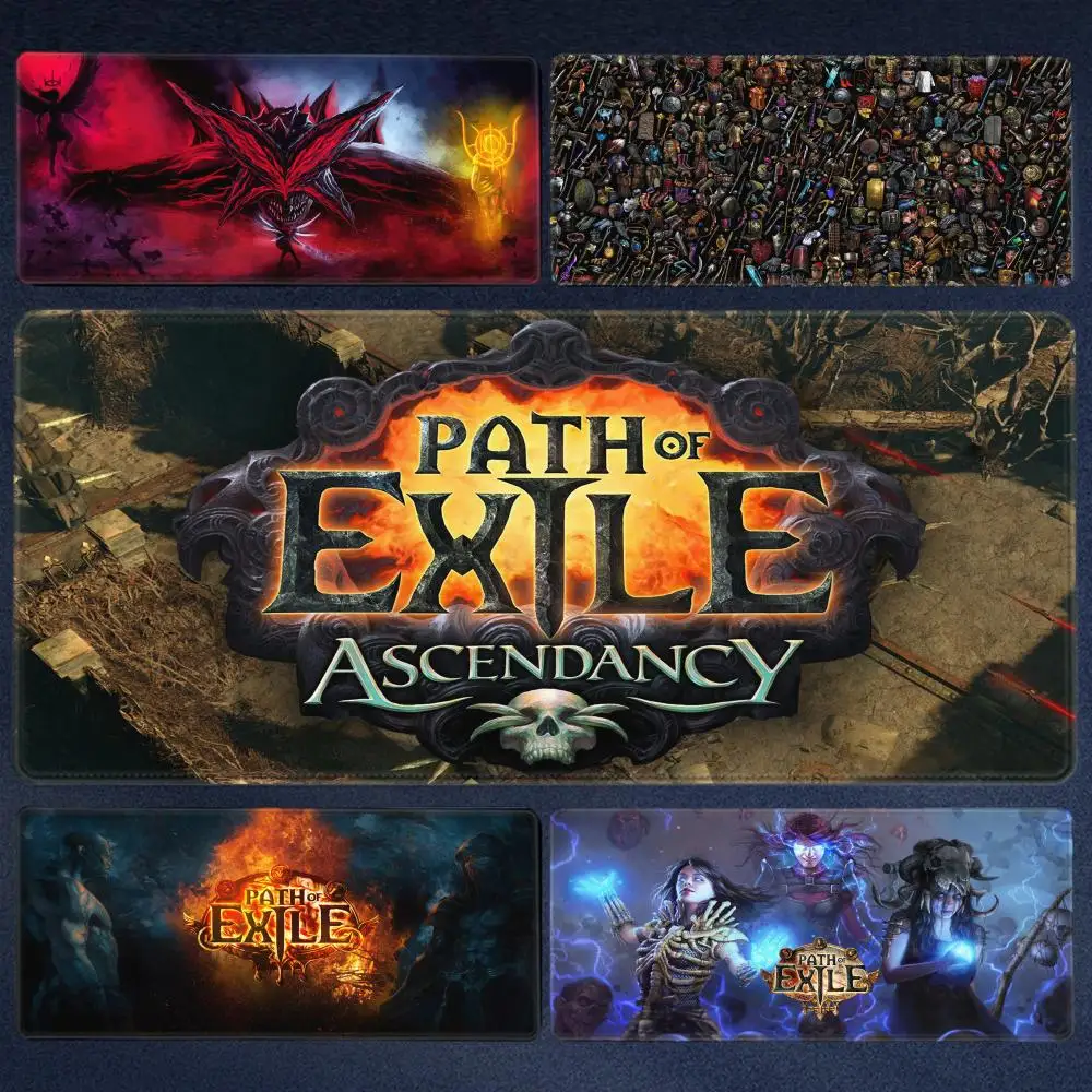 Path of Exile 2 Mouse Pad 100×50cm Rubber Mouse Gabinete Gamer Pc Pad 4mm Super Big Gaming Desk Mat Large Edge Lock Desk Mat