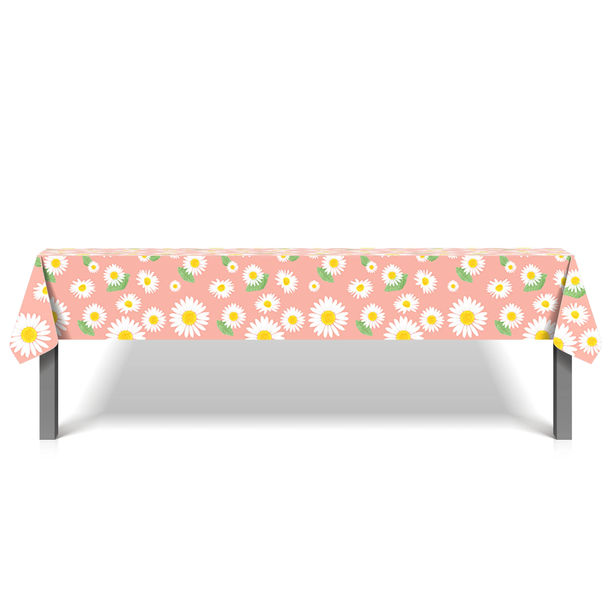 Little Daisy Flower Party Disposable Tablecloth Outdoor Camping Picnic Mat Table Cover Baby Shower Birthday Party Decor Supplies