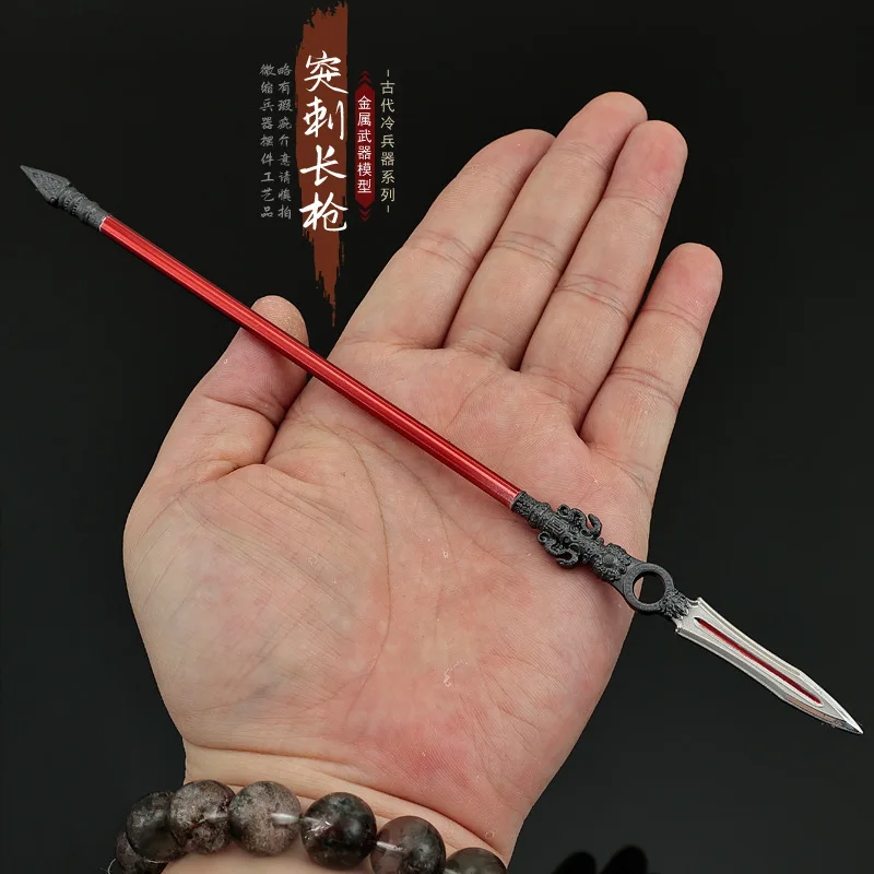 Starożytne chińskie zimne broni, metalowe rękodzieło, zabawki, miecze, szpilki, długie włókińce, rękodzieło 22 cm, ozdoby, modele, prezenty dla chłopców