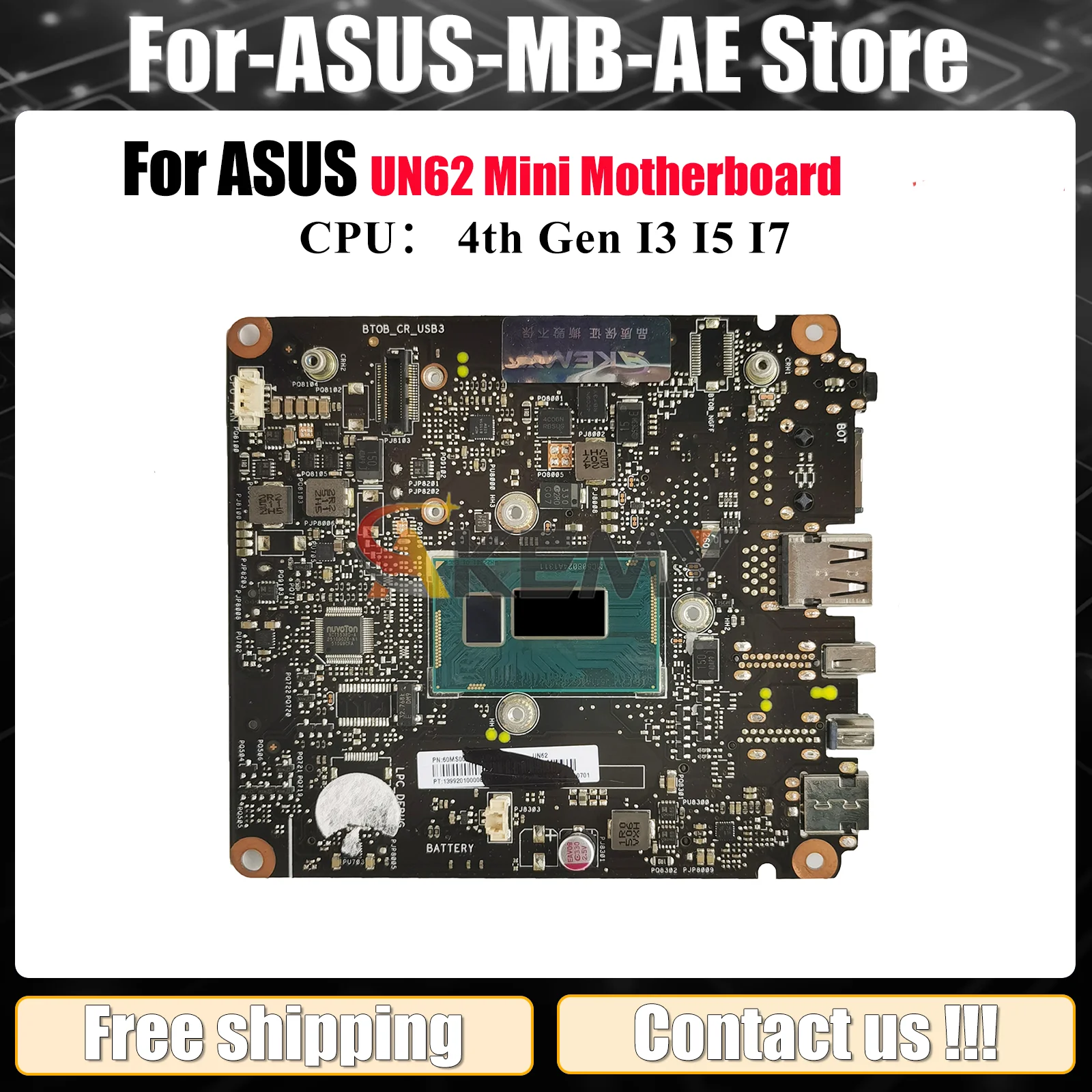 

Материнская плата для ноутбука UN62 для ASUS VivoMini UN62, материнская плата для ноутбука с процессором I3 I5 I7, 100% тестирование, ОК, быстрая доставка, высокое качество