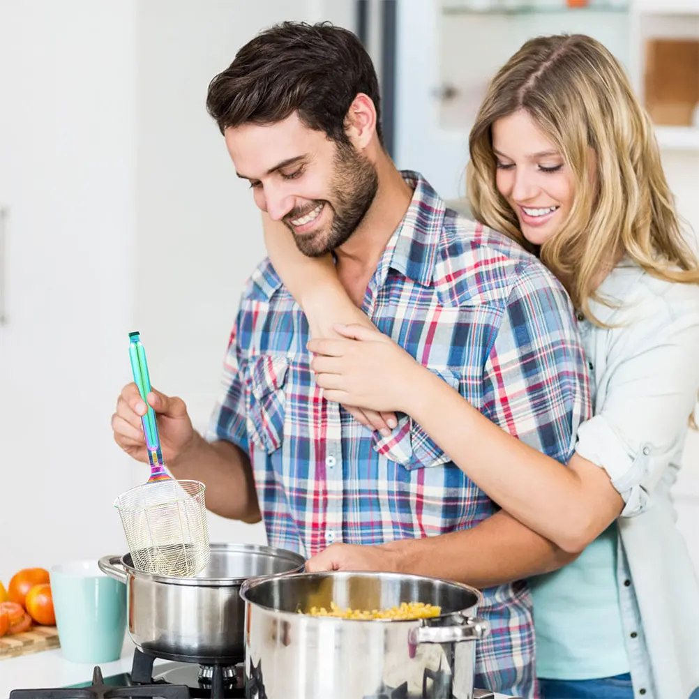 

Stainless Steel Kitchen Strainer Colander Large Capacity Oil Filtering Ladle Heat Resistant Mesh Basket Household Food Spider