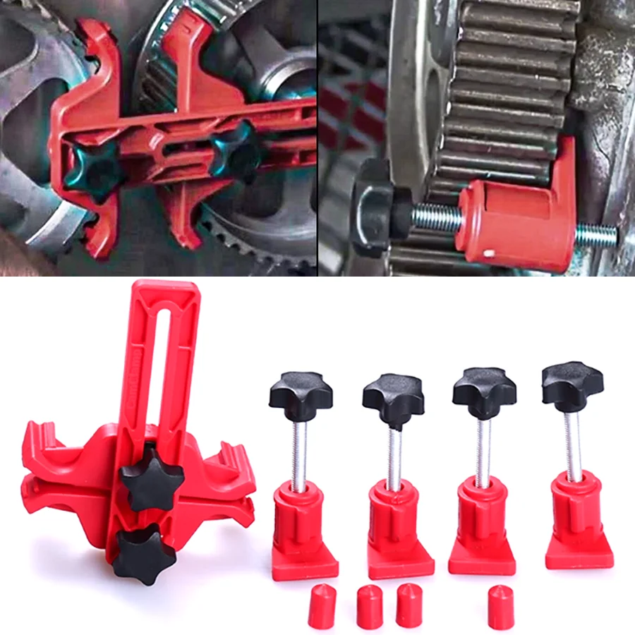 Wooeight Universal Camshaft Dual Cam Clamp Alignment Car Engine Timing Belt Fix Changer Gear Locking Tool Holder Lock Retainer