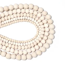 1 Strand/Lot Natural White Wooden Beads Round Hemu Spacer Bead for Jewelry Making Findings DIY Bracelets Doodle Toys