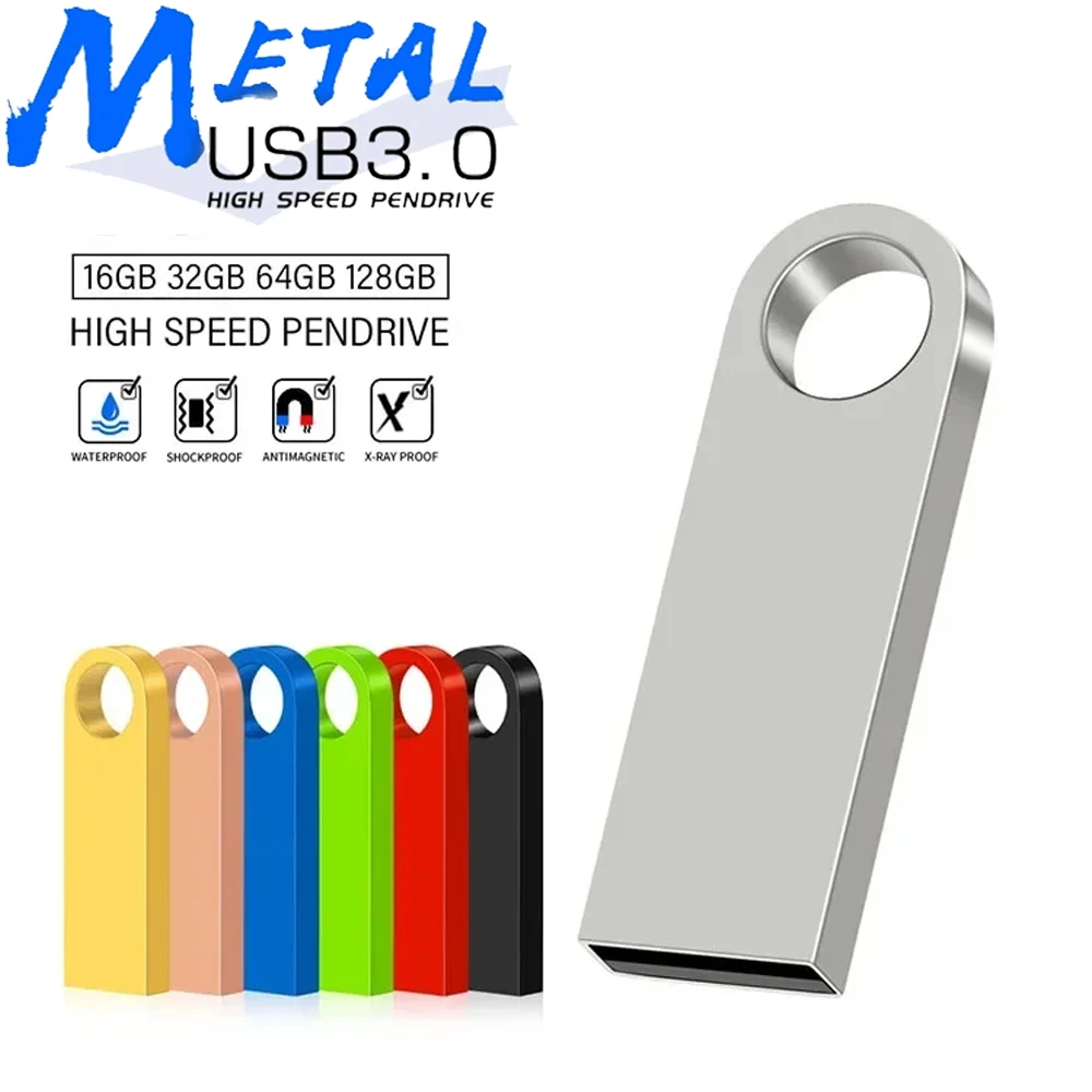 Colorful Metal USB 3.0 Flash Drive 64GB Key Chain Pen Drive 32GB Black Mini Memoria USB 16GB for Laptop U Disk Creative Gift 8GB
