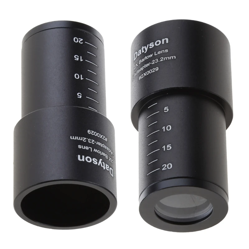 2X Barlow Lens for 23.2mm Mount Port Biological Microscope Optical Glass Lens