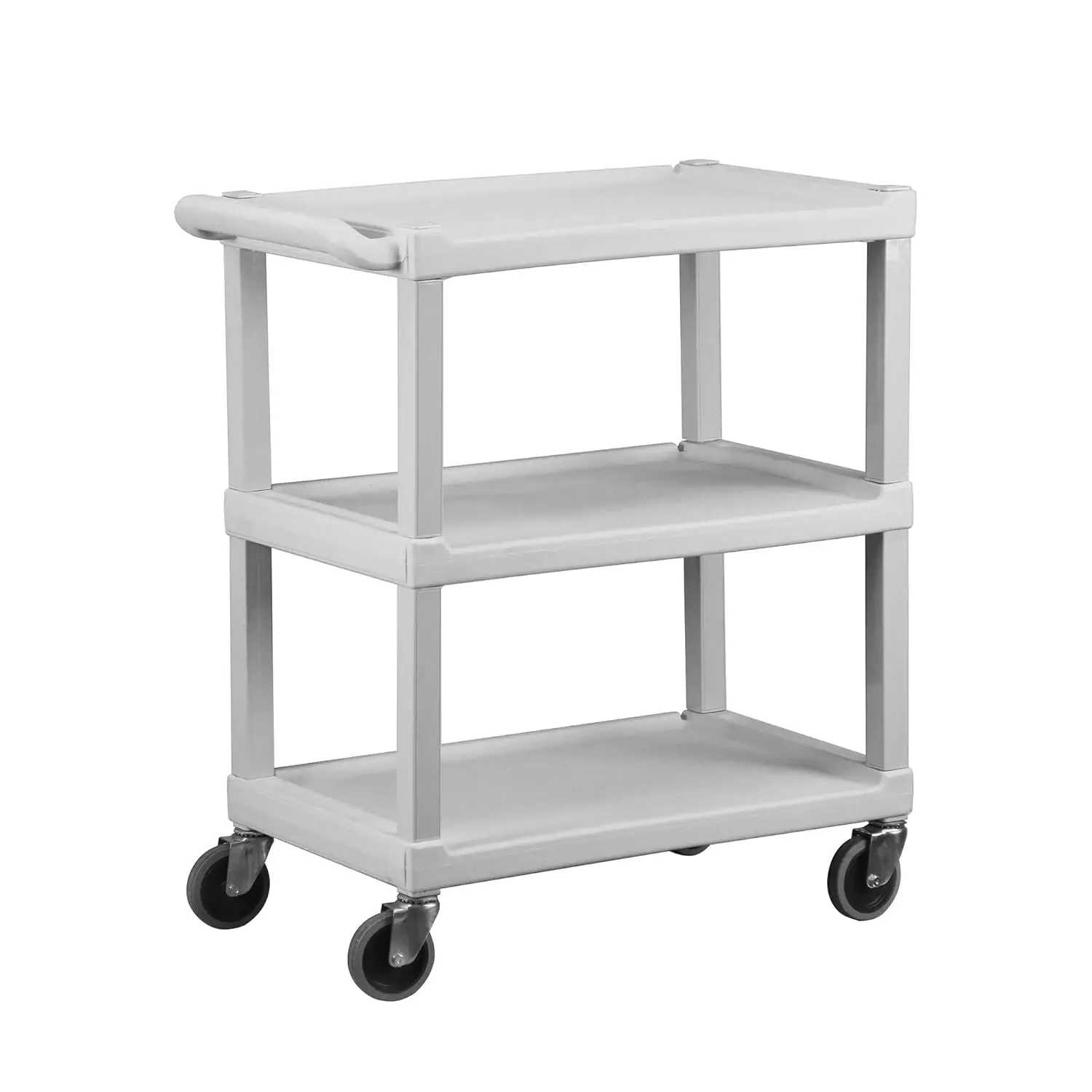 Manufacturing 2000 Utility Cart, Plastic, 3 Shelves, 300 Lb. Capacity, Beige