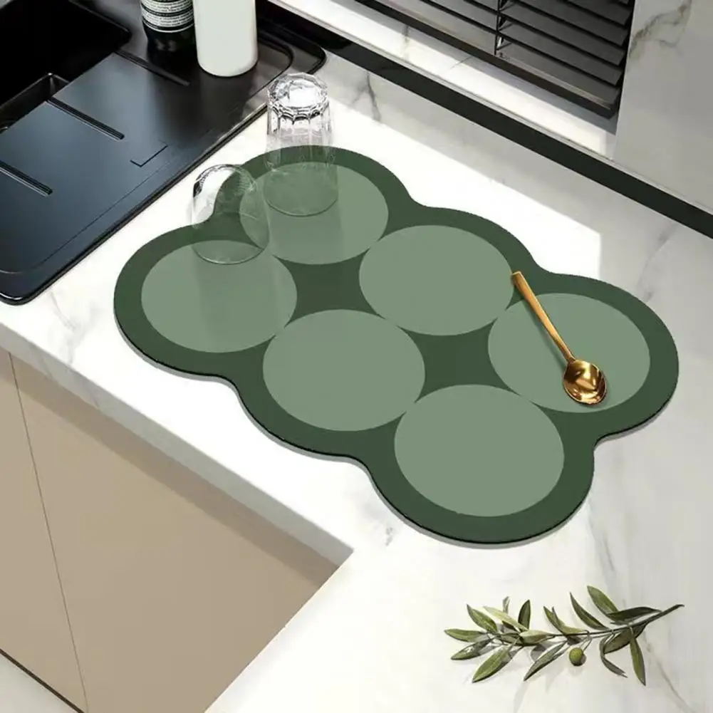 

Thick Placemats for Countertop Protection Anti-scalding Draining Mat Heat-resistant Non-slip Dish Drying Mat for Kitchen