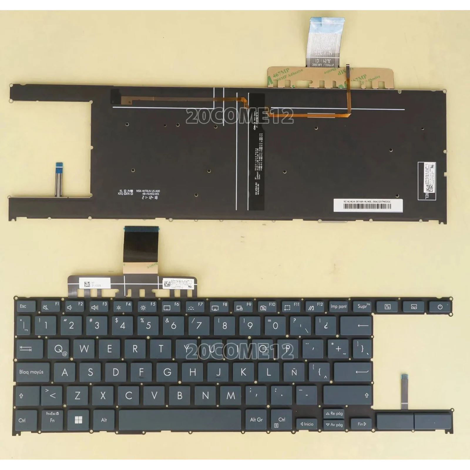 

US Keyboard for ASUS ZenBook UX482E UX482EA UX482EAR UX482EG UX482EGR Backlit