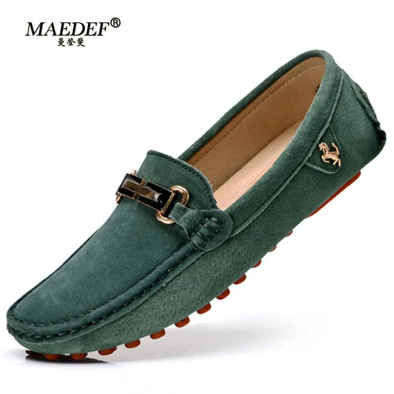 MAEDEF Suede Leather Man Loafers Luxury 2024 Spring Casual Shoes for Men Boat Shoe Handmade Driving Shoes Male Moccasins Zapatos