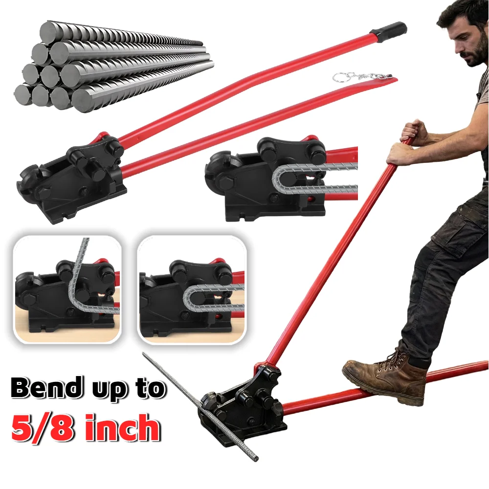 

Rebar Bender & Cutter 2 in 1 Rod Bender Metal Bending Tool Manual Effortlessly Cut and Bend Rebar up to 5/8 Bending Machine