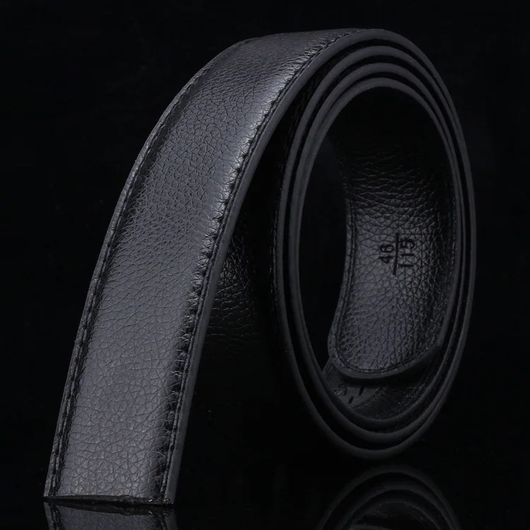 

Lychee pattern men's belt strip, headless buckle belt men's belt strip belt strip