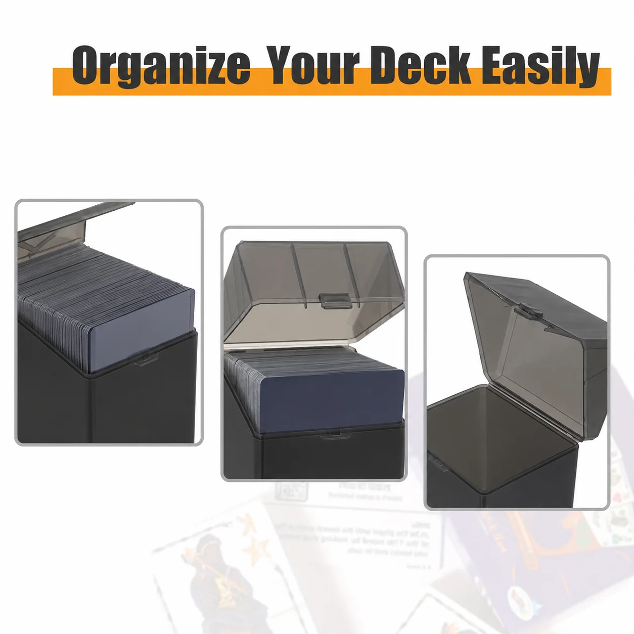 Trading Card Storage Box with 12 Deck Boxes, Holds 2200+ Cards, TCG Card Organizer Compatible with MTG, Sports Cards, Pokemon, Y