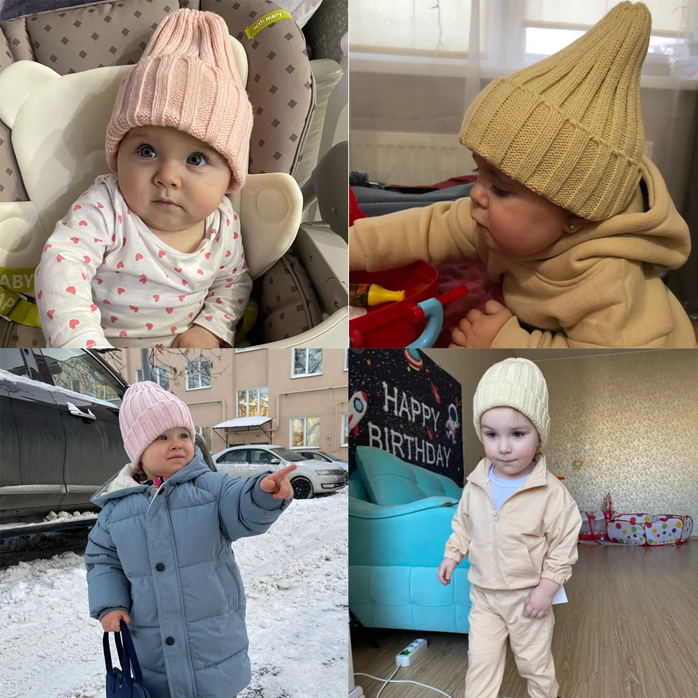 10 Colors Autumn Winter Baby Hat Girls Boys Crochet Hat Warm Knitted Beanies Hats For Kids New Children Infant Cap