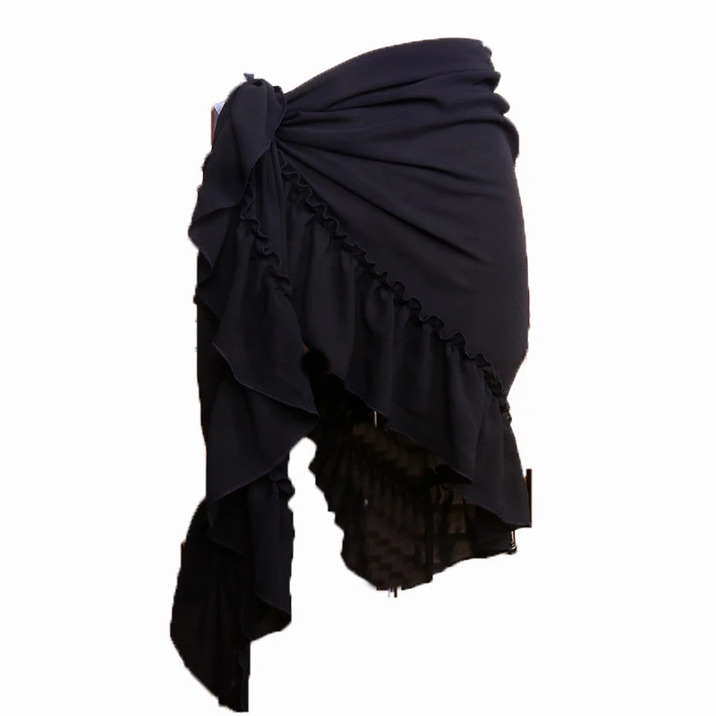 Belly Dance Costumes Women Chiffon Hip Scarf Skirt Oriental Dance Waist Chain Performance Dancewear Shawl Girl Clothing Black