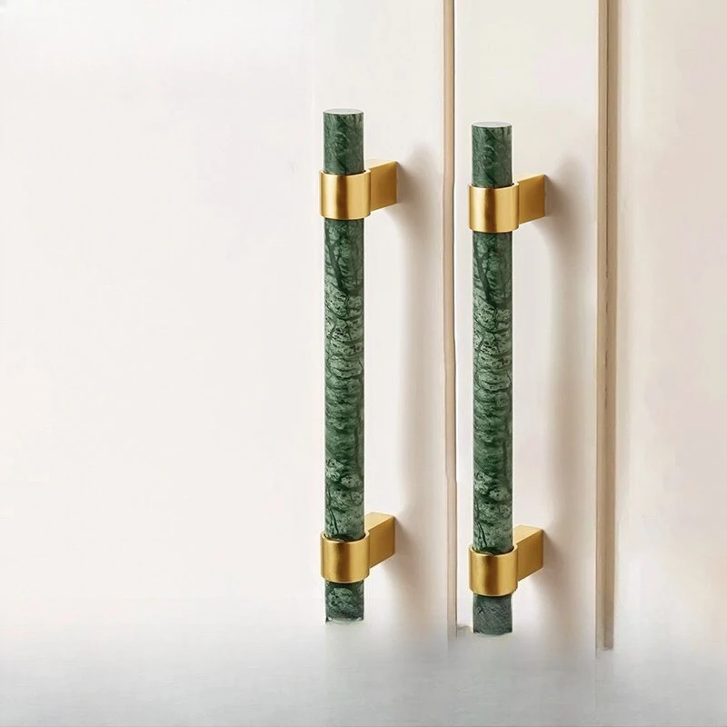 100% Natural Marble & Brass Handle, Nordic Light Luxury for Cabinets & Drawers