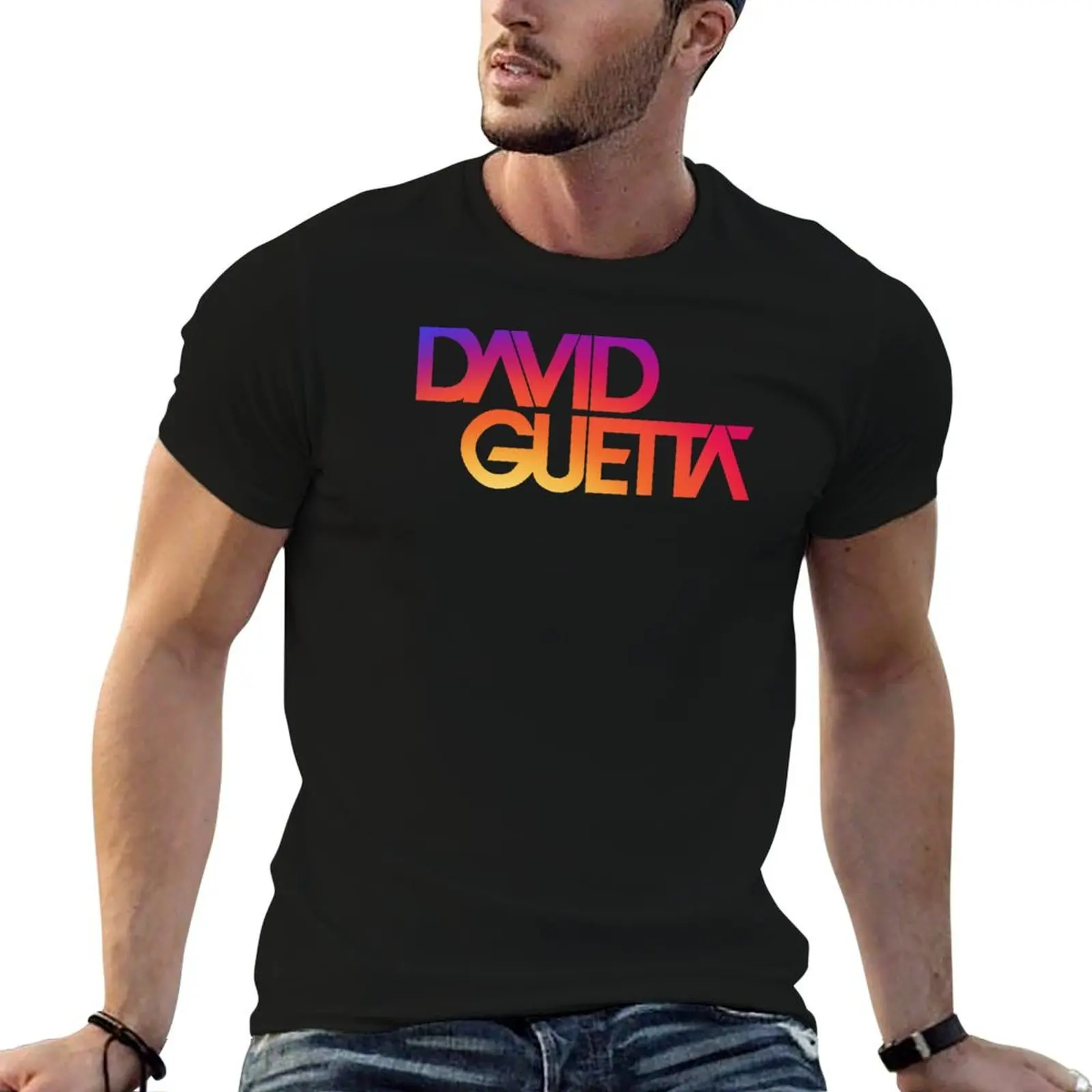 

David Guetta sunset logo T-Shirt t shirt for man 100 percent cotton t shirts for man slim fit T-Shirt