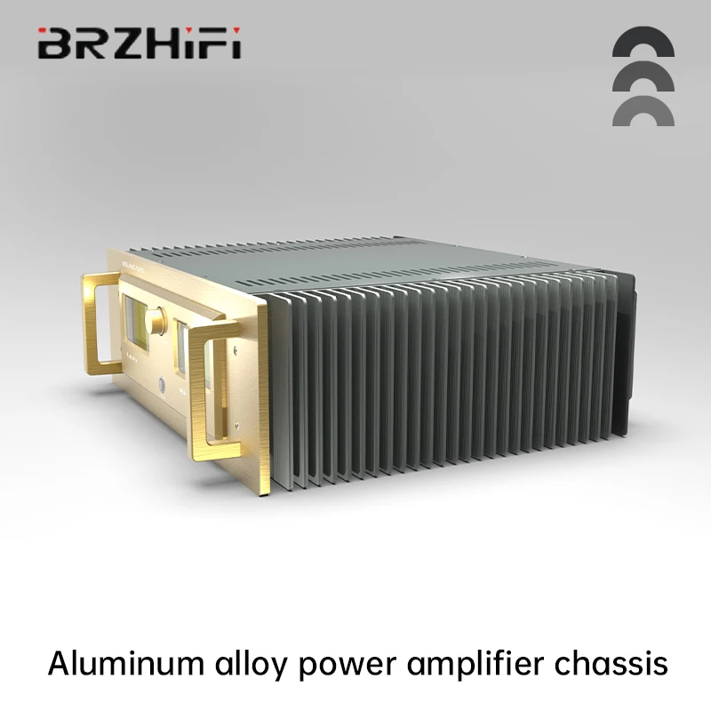 BRZHiFi-Amplificateur de son vintage Accuphase A60, coque en alliage, délit doré, haut de gamme, avec dissipateur de chaleur, VU-mètre