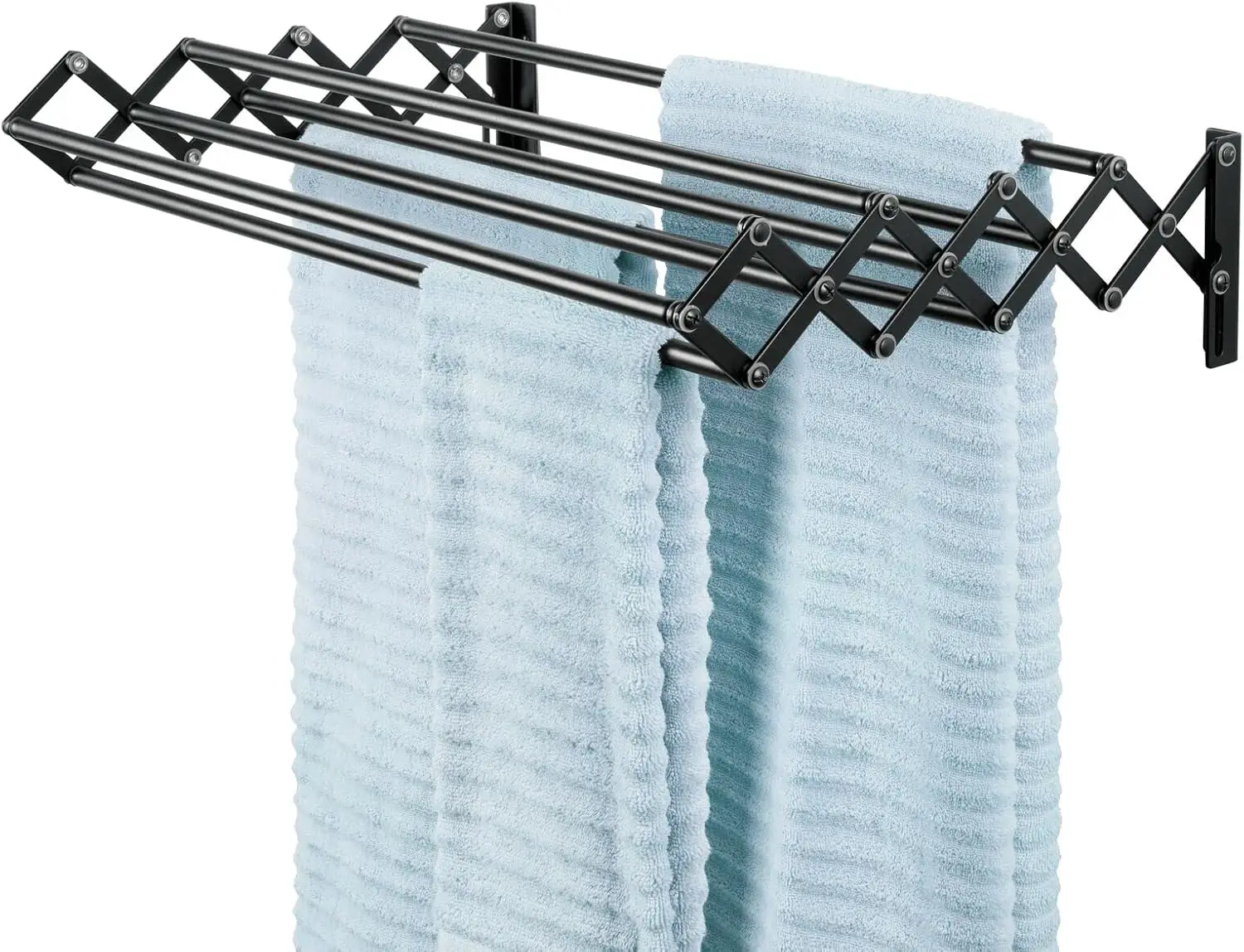 

8 Bars for Hanging Garments - Mounted Organizer for Laundry/Utility Room, Bathroom, Garage, Bardo Collection, Black