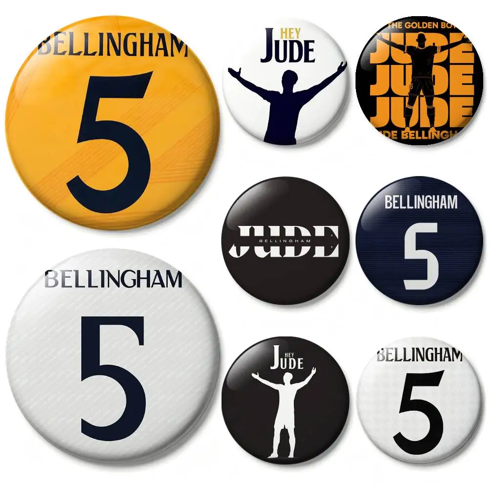 J-Jude B-Bellingham NO.5 10 Badges 25 32 44 58 75 mm Round Fans Collect Friends Gifts Brooch Souvenir