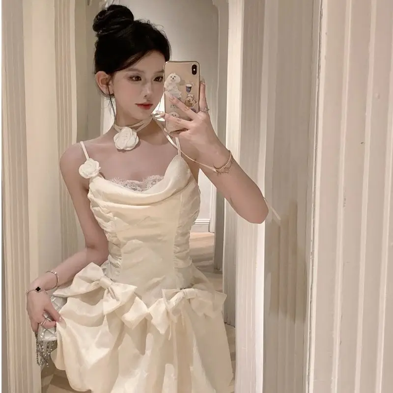 

Exquisite girl birthday dress summer 2025 new heavy industry jacquard suspender skirt girlish bud short skirt