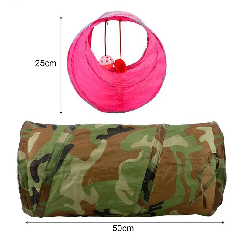 Foldable Cat Kitten Play Tunnel Rabbit Cave Passageway Tubes Pet Bell Small Passage Hiding Toy