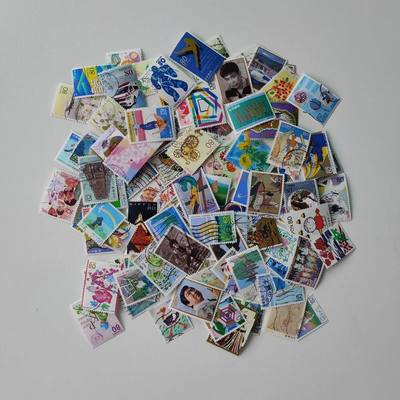 Japan stamp 100 pcs not repeat postal registered letter old stamp used postage stamps for collection